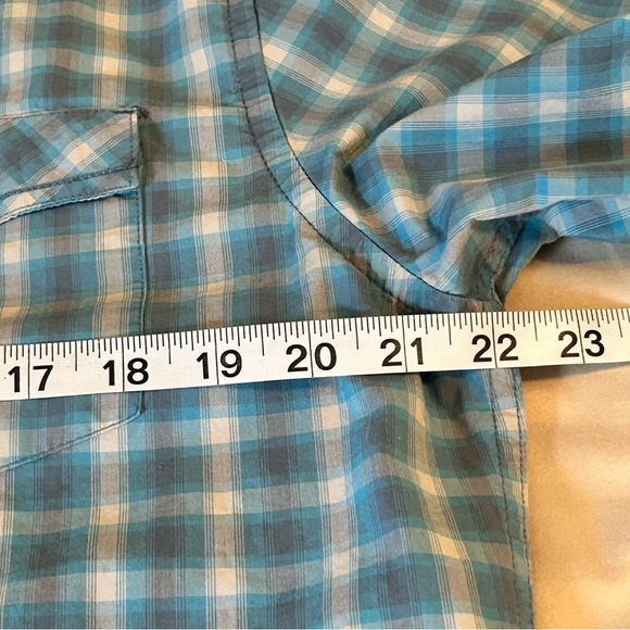 Cody James Men’s Sm Blue Gray Plaid Western Diamond Pearl Snap Button Up Shirt - Picture 10 of 12